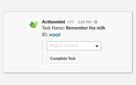 Create task Slack